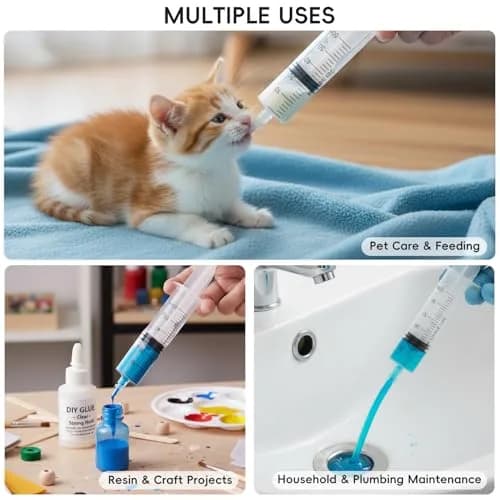 DEPEPE 60ml Plastic Syringe with 13in Tubing & Luer Connections (2-Pack, Transparent) | Sterile Lab Sample Injection thumbnail 7