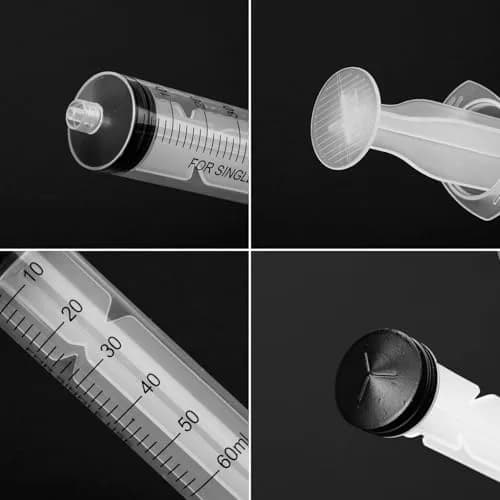 DEPEPE 60ml Plastic Syringe with 13in Tubing & Luer Connections (2-Pack, Transparent) | Sterile Lab Sample Injection thumbnail 3