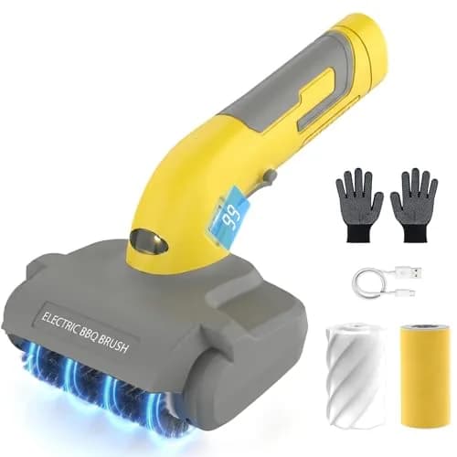 AURYAO Electric Grill Brush with LED Light | 3-in-1 Replaceable Heads, Cordless, 1200 RPM, Type-C Rechargeable, Outdoor BBQ thumbnail 1