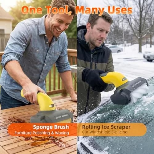 AURYAO Electric Grill Brush with LED Light | 3-in-1 Replaceable Heads, Cordless, 1200 RPM, Type-C Rechargeable, Outdoor BBQ thumbnail 6