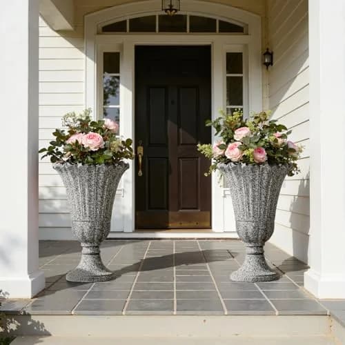 Diyfire Heavy-Duty 23.6" Tall Urns Planters for Outdoor Plants | Large Water Storage Garden Vase thumbnail 6