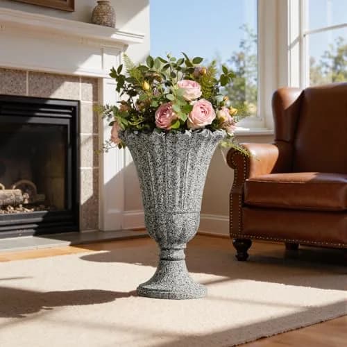 Diyfire Heavy-Duty 23.6" Tall Urns Planters for Outdoor Plants | Large Water Storage Garden Vase thumbnail 7