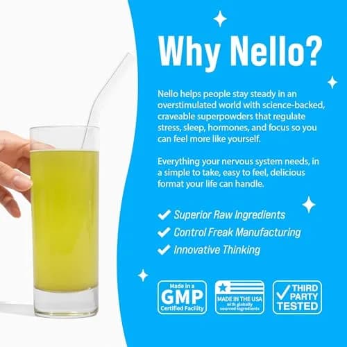 Nello Supercalm Powdered Drink Mix Cucumber Lime 20 Servings (Pack of 1) | Cortisol Reducer & Sleep Aid Supplement thumbnail 5