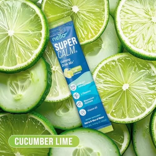 Nello Supercalm Powdered Drink Mix Cucumber Lime 20 Servings (Pack of 1) | Cortisol Reducer & Sleep Aid Supplement thumbnail 6