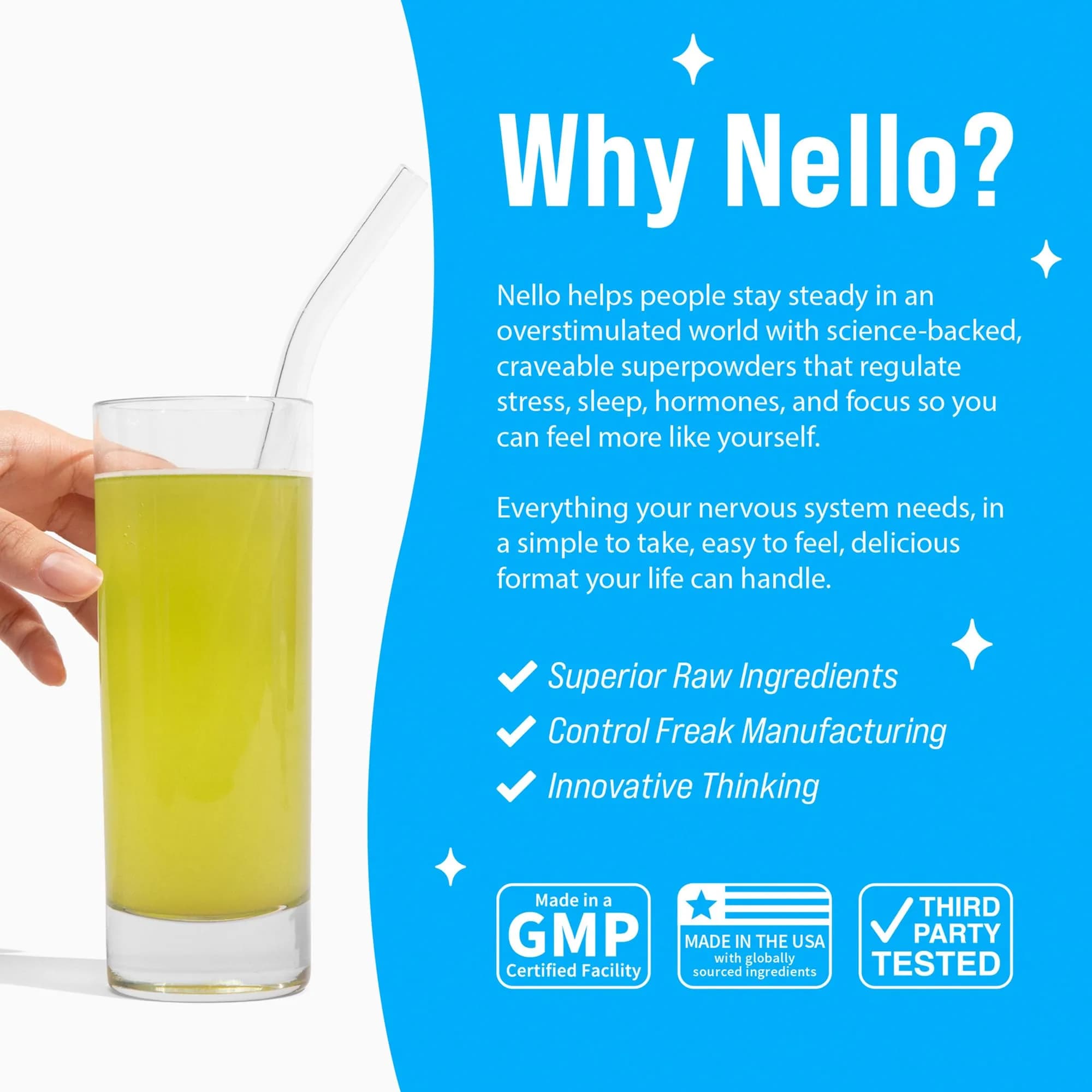 Nello SuperCalm Powdered Drink Mix Cucumber Lime 20 Ct | Cortisol Reducer and Sleep Aid Supplement - view 5