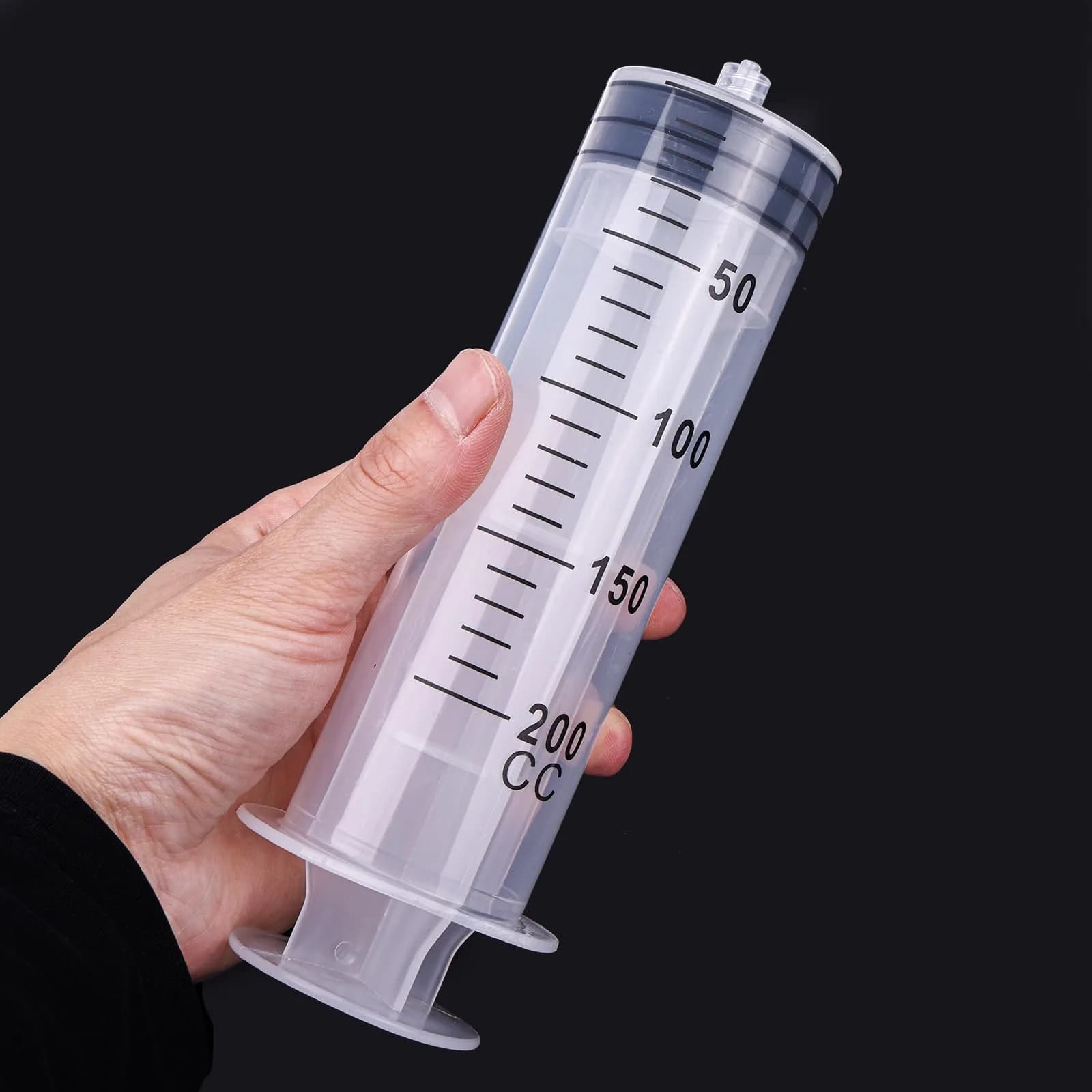 DEPEPE 200ml Large Plastic Syringe with 47in Tubing & Luer Connections (2-Pack, Transparent) - view 5