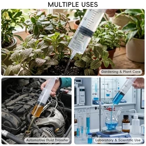 DEPEPE 200ml Large Plastic Syringe with 47in Tubing & Luer Connections (2-Pack, Transparent) thumbnail 7