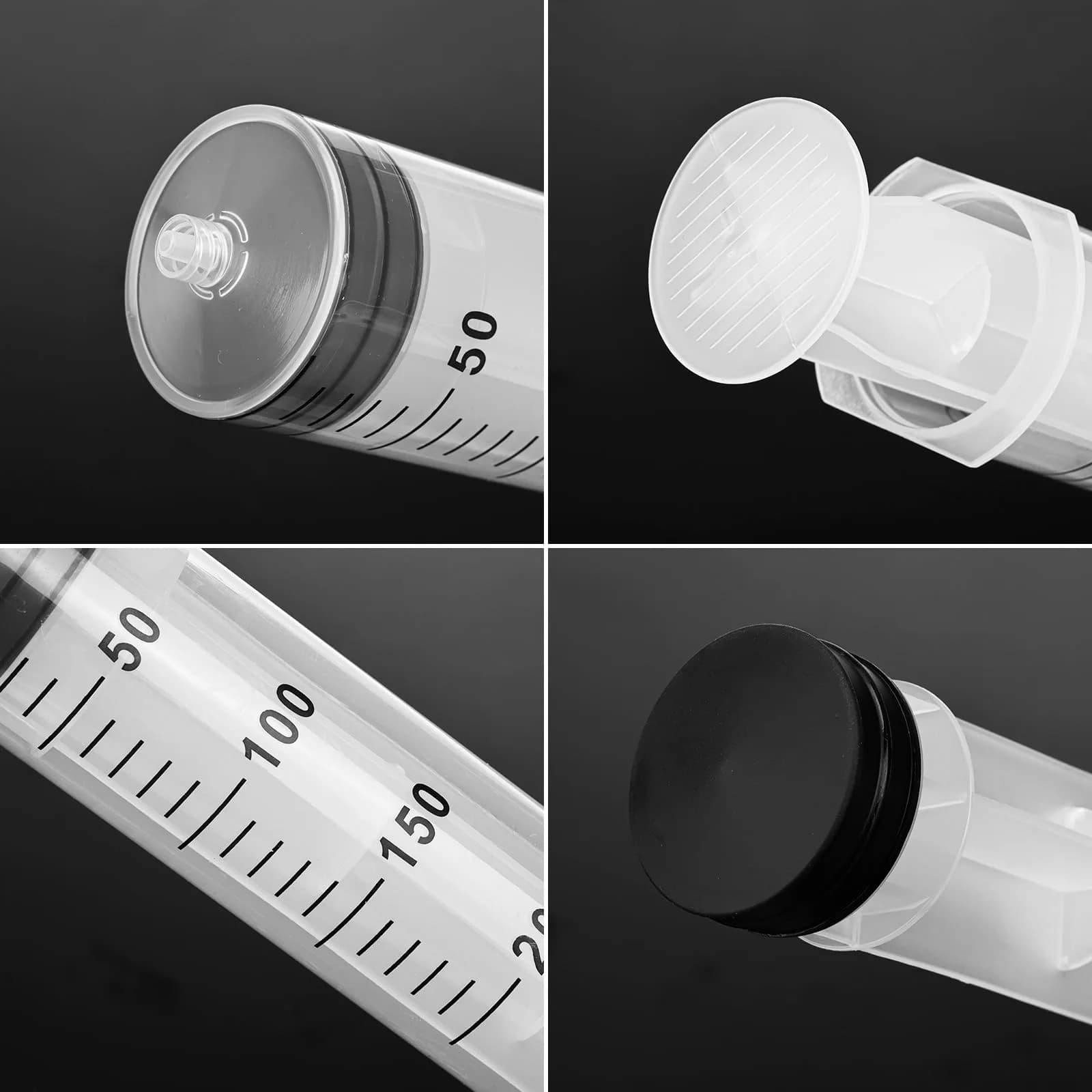 DEPEPE 200ml Large Plastic Syringe with 47in Tubing & Luer Connections (2-Pack, Transparent) - view 4