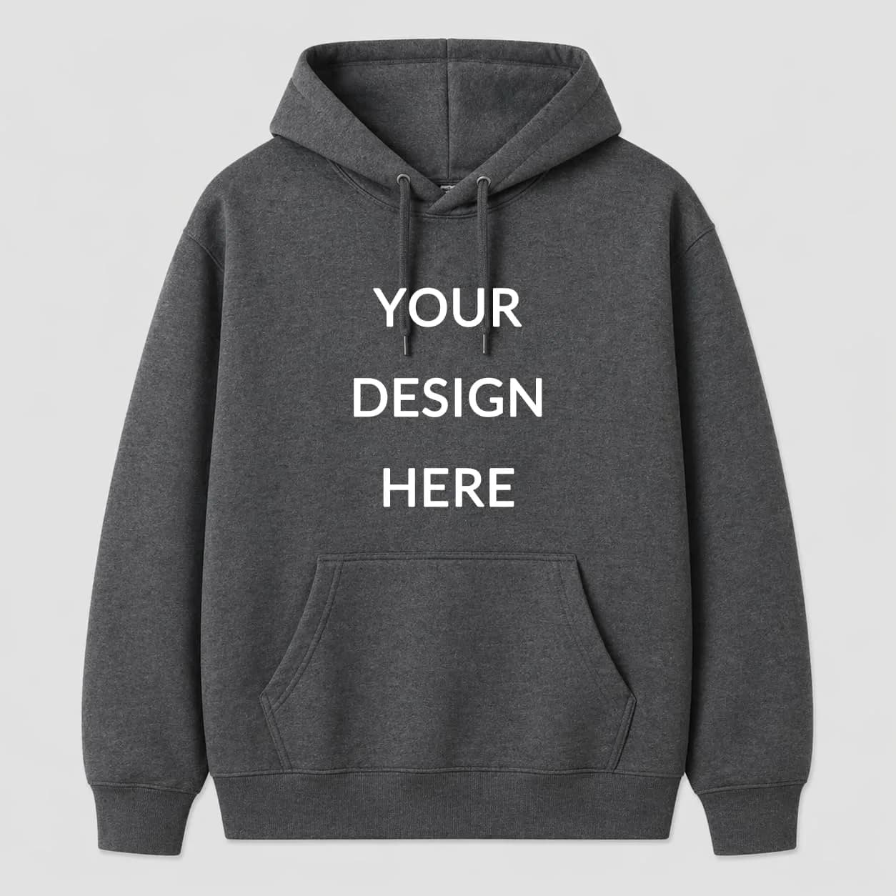 Maydear Custom Hoodie Unisex Pullover Sweatshirt Dark Gray | Personalized with Photo, Logo or Text, For Men & Women — Dark Gray