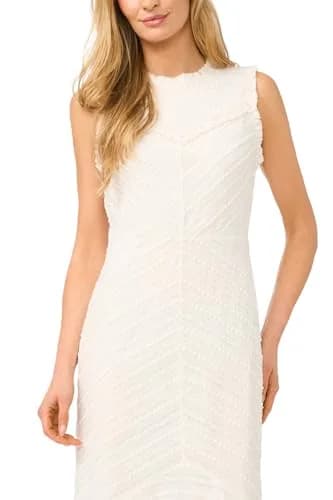 CeCe Sleeveless Ruffled Yoke Textured Knit Midi Dress | Elegant Summer Occasion Wear thumbnail 2