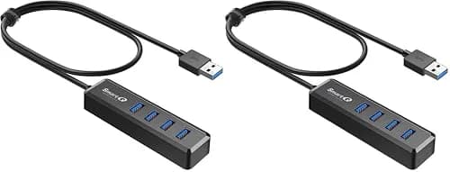 SmartQ H302S USB 3.0 Hub 4-Port | 2ft Long Cable, High-Speed Data Transfer, Compatible with Laptop, PC, Mac (Pack of 2) thumbnail 1
