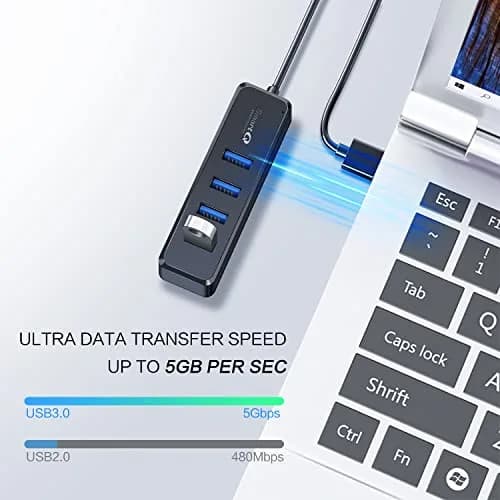 SmartQ H302S USB 3.0 Hub 4-Port | 2ft Long Cable, High-Speed Data Transfer, Compatible with Laptop, PC, Mac (Pack of 2) thumbnail 4