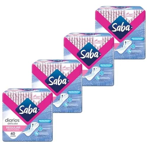 Saba Regular Delicate Panty Liners 160 Count | Ultra-Thin Breathable Daily Feminine Hygiene thumbnail 1