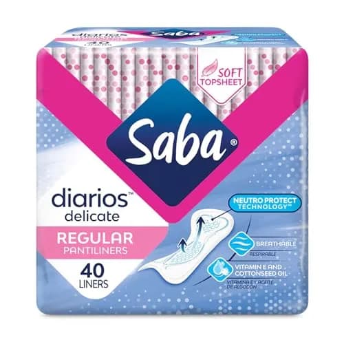 Saba Regular Delicate Panty Liners 160 Count | Ultra-Thin Breathable Daily Feminine Hygiene thumbnail 2