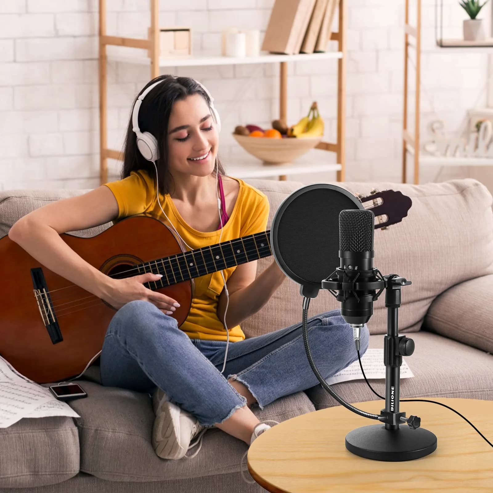 BILIONE Multifunctional Desktop Microphone Stand 2-Pack | Professional Recording Studio Equipment with Pop Filter & Shock Mount - view 8