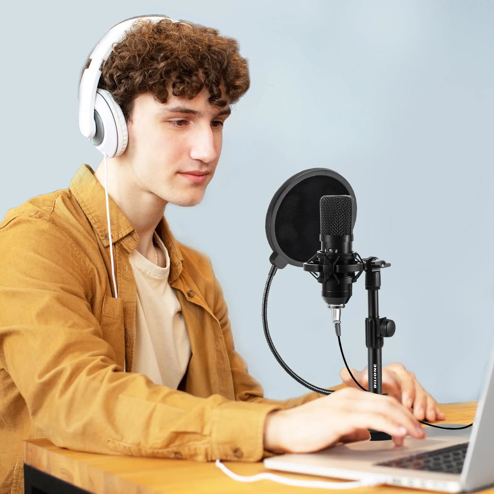 BILIONE Multifunctional Desktop Microphone Stand 2-Pack | Professional Recording Studio Equipment with Pop Filter & Shock Mount - view 2