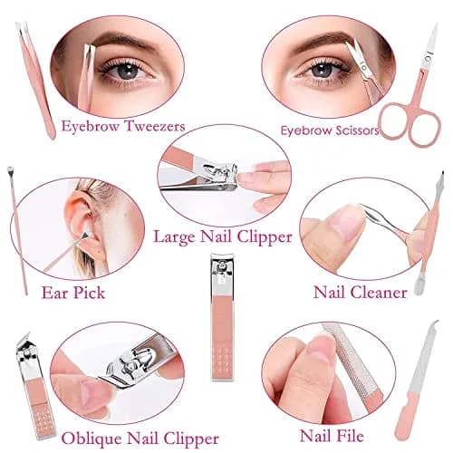 Aceoce Manicure Set Women Nail Clippers Kit 8 Piece | Professional Grooming Tools for Home & Travel thumbnail 4