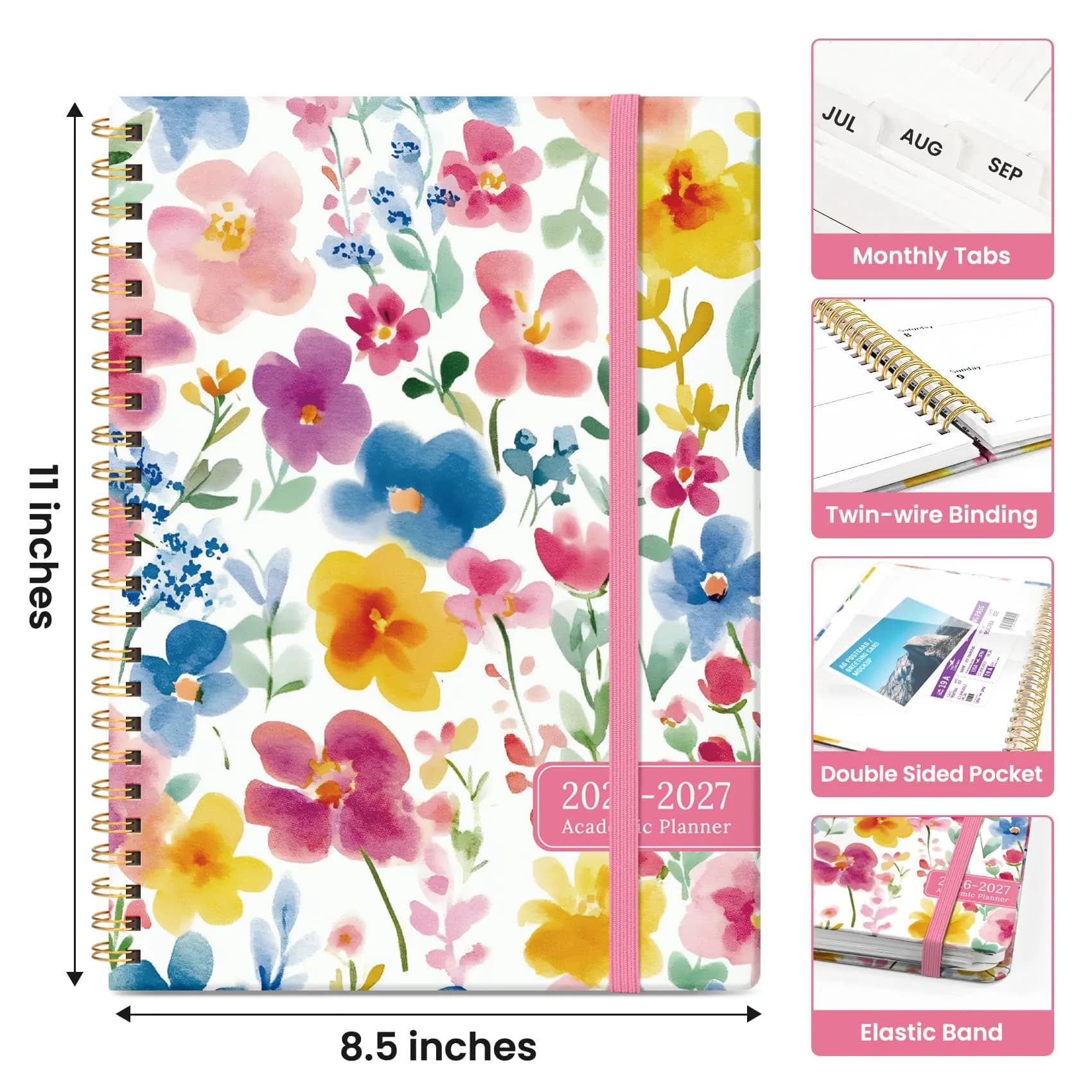 Taja Academic Planner 2026-2027, Jul 2026-Jun 2027 Monthly & Weekly Calendar Planner 28.5 cm (11 inches) | Acid-Free Paper Planner - view 4