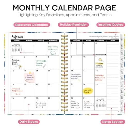 Taja Academic Planner 2026-2027, Jul 2026-Jun 2027 Monthly & Weekly Calendar Planner 28.5 cm (11 inches) | Acid-Free Paper Planner thumbnail 2