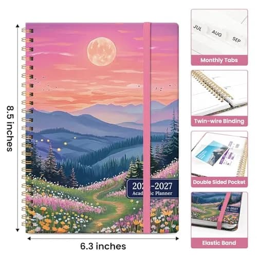 Taja Academic Planner 2026-2027, Jul 2026-Jun 2027 Monthly & Weekly Planner, 16.2cm x 21.8cm (6.3" x 8.5") | 12-Month Organizer for Students & Professionals thumbnail 4