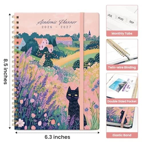 Taja Academic Planner 2026-2027, Jul 2026-Jun 2027 Monthly & Weekly Calendar Planner (A5 Size, 6.3"x8.5") | Acid-Free Paper Planner thumbnail 4
