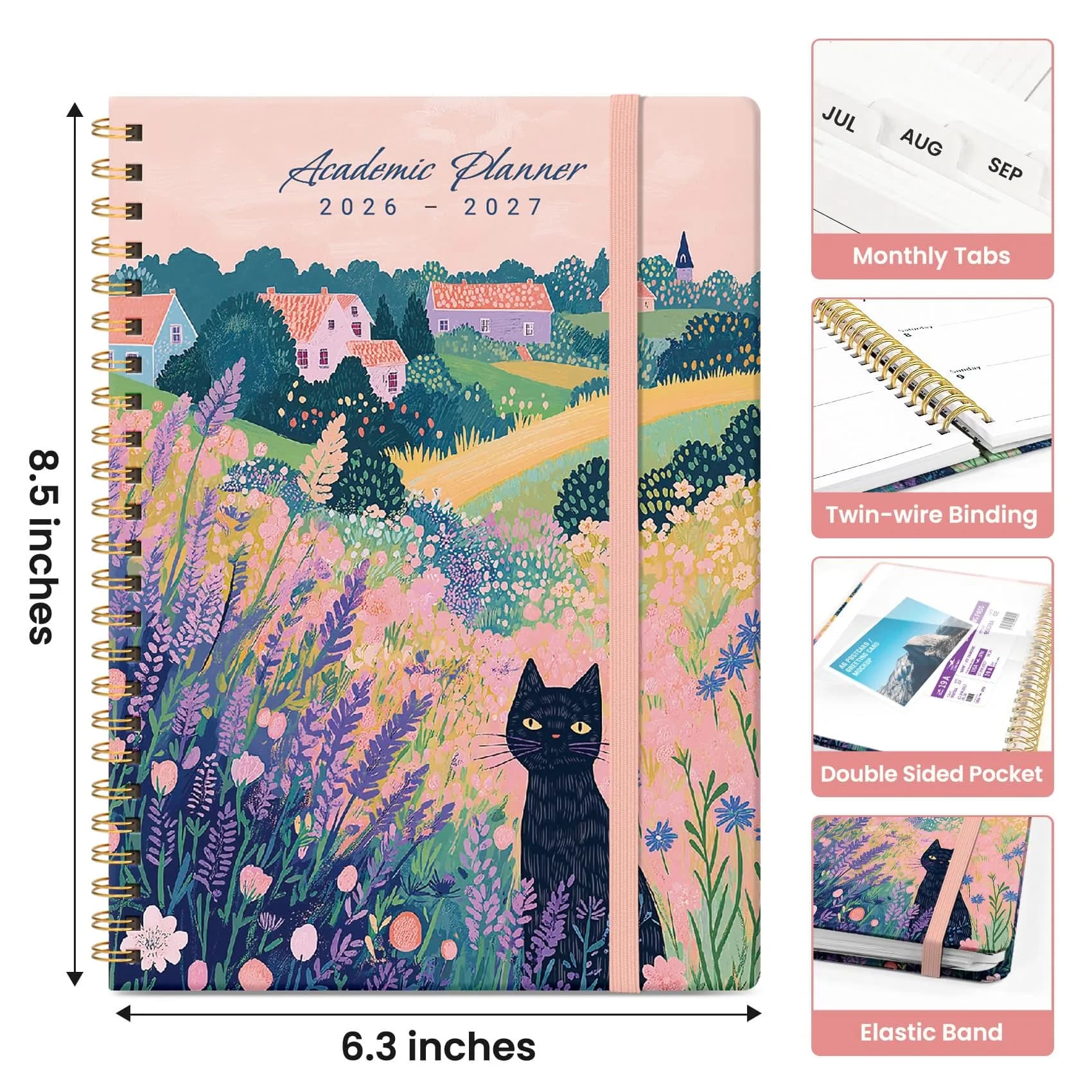 Taja Academic Planner 2026-2027, Jul 2026-Jun 2027 Monthly & Weekly Calendar Planner (A5 Size, 6.3"x8.5") | Acid-Free Paper Planner - view 4