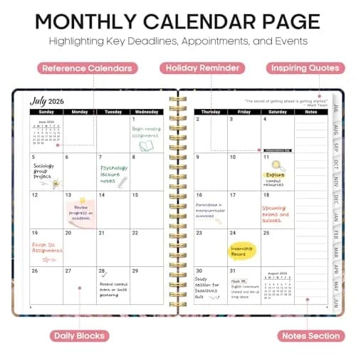Taja Academic Planner 2026-2027, Jul 2026-Jun 2027 Monthly & Weekly Planner Calendar, 6.3"x8.5" (A5) | Structured Planning for Students & Professionals thumbnail 2