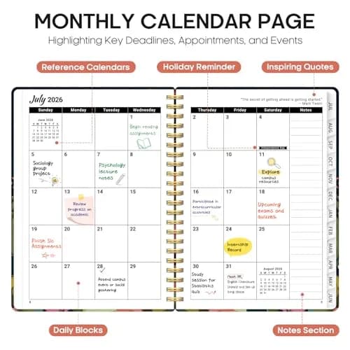 Taja Planner 2026-2027 Academic Planner 146 Pages (A5 Size) | Monthly & Weekly Calendar Organizer with Tabs thumbnail 2