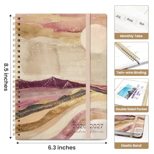 Taja Planner 2026-2027 Jul 2026-Jun 2027 Monthly & Weekly Calendar Planner 21.6 cm (8.5 in) x 15.9 cm (6.3 in) | Academic Year Planning with Tabs thumbnail 4