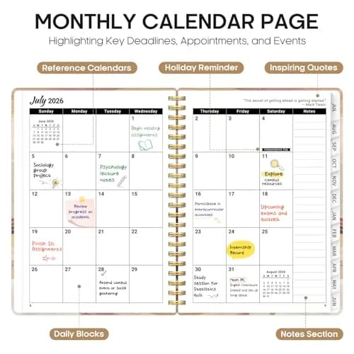Taja Planner 2026-2027 Jul 2026-Jun 2027 Monthly & Weekly Calendar Planner 21.6 cm (8.5 in) x 15.9 cm (6.3 in) | Academic Year Planning with Tabs thumbnail 2