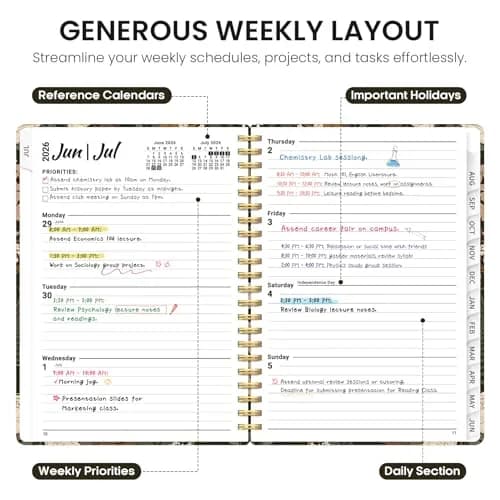 Taja Planner 2026-2027, Jul 2026-Jun 2027 Monthly & Weekly Calendar Planner 28.3 cm (11 inches) | Academic Organizer with Tabs thumbnail 3