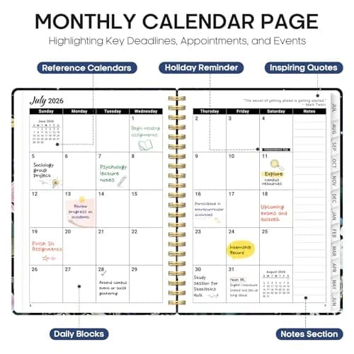 Taja Planner 2026-2027, Jul 2026-Jun 2027 Monthly & Weekly Calendar Planner 28.7 cm (11 inches) | Academic Planning with Tabs & Motivational Quotes thumbnail 2
