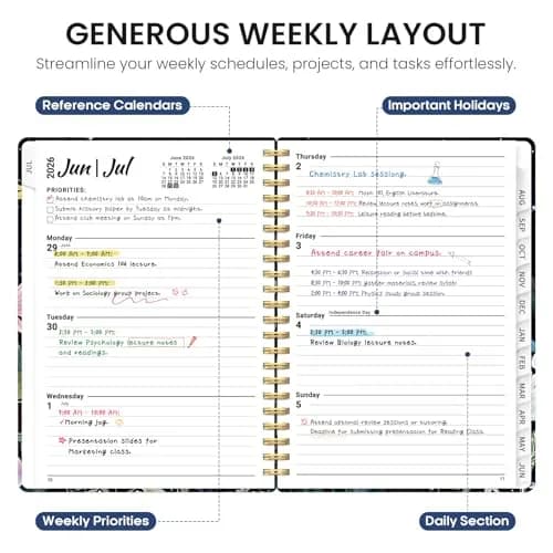 Taja Planner 2026-2027, Jul 2026-Jun 2027 Monthly & Weekly Calendar Planner 28.7 cm (11 inches) | Academic Planning with Tabs & Motivational Quotes thumbnail 3