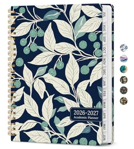 Taja Academic Planner 2026-2027, 6.3" x 8.5" (16.0 x 21.6 cm) | Monthly & Weekly Organizer for Students & Professionals — O-Botanic Berry