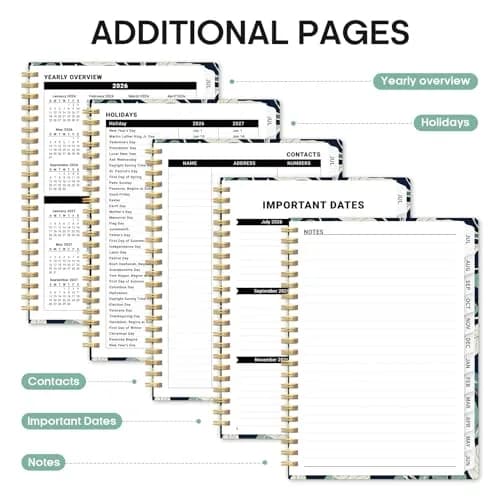 Taja Academic Planner 2026-2027, 6.3" x 8.5" (16.0 x 21.6 cm) | Monthly & Weekly Organizer for Students & Professionals thumbnail 5