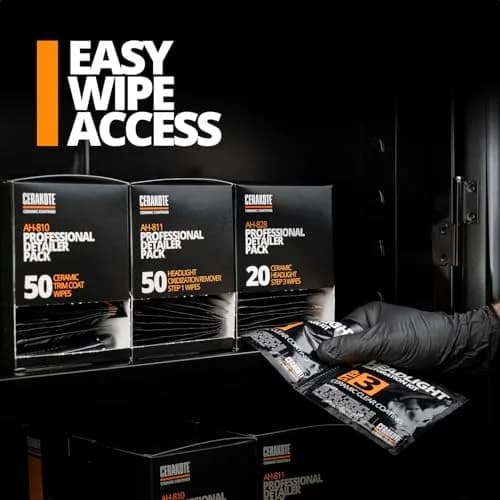 CERAKOTE Ceramic Headlight Restoration Detailer Pack Step 3 40 Wipes | Restores Clarity for Up to 10 Vehicles thumbnail 3