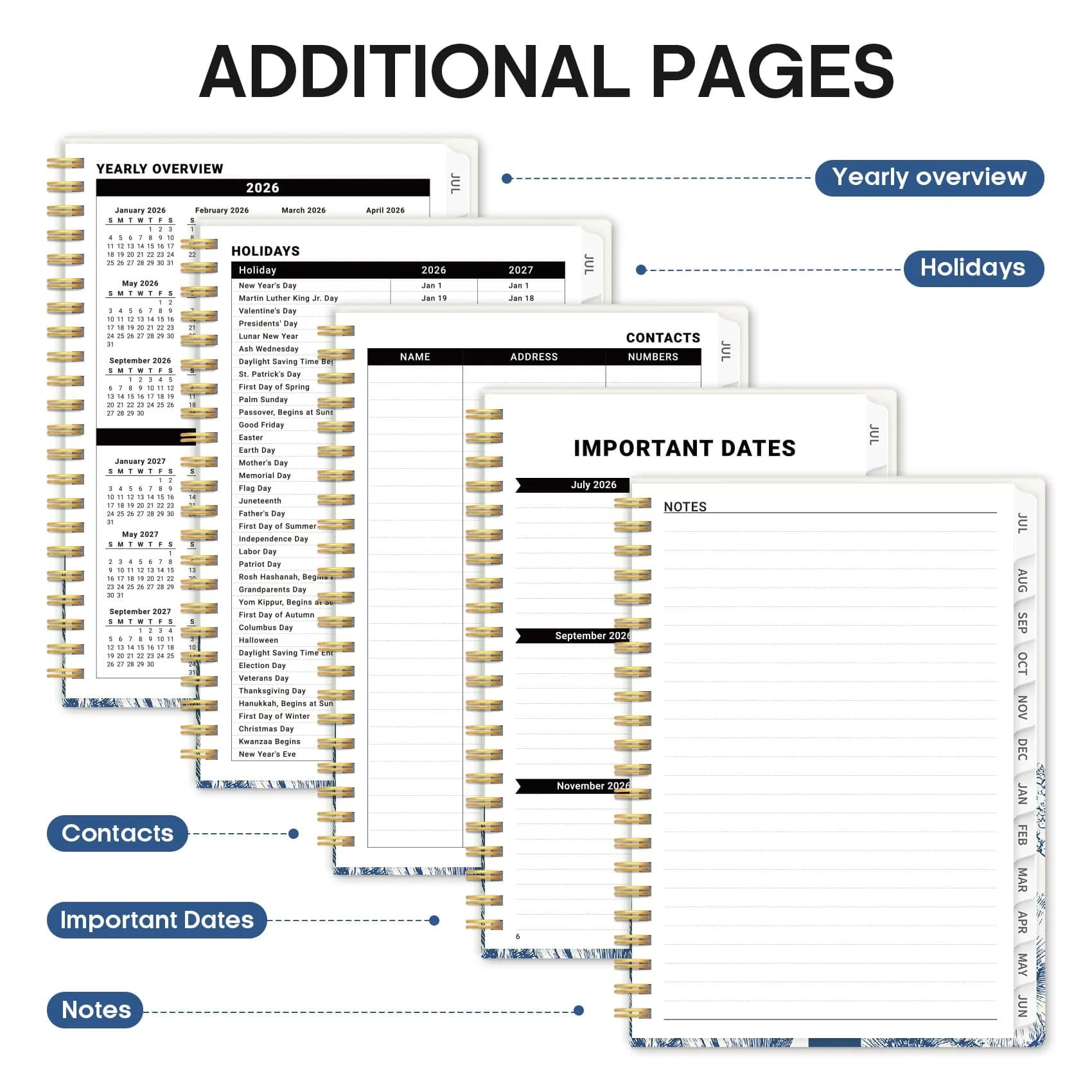 Taja Academic Planner 2026-2027, Monthly & Weekly Jul 2026-Jun 2027 Planner, 16cm (6.3") x 21.7cm (8.5") | Organized Planning for Students & Professionals thumbnail 5