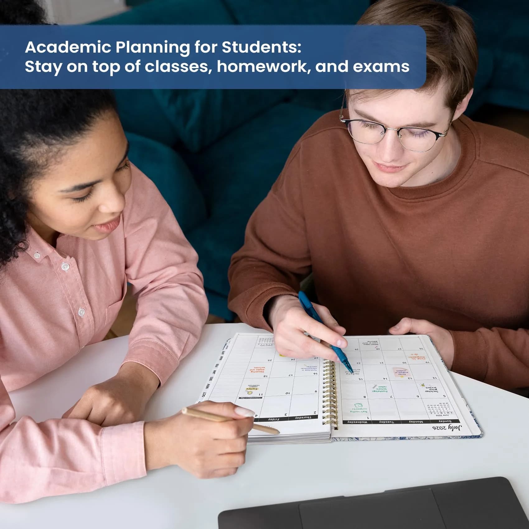 Taja Academic Planner 2026-2027, Monthly & Weekly Jul 2026-Jun 2027 Planner, 16cm (6.3") x 21.7cm (8.5") | Organized Planning for Students & Professionals thumbnail 6