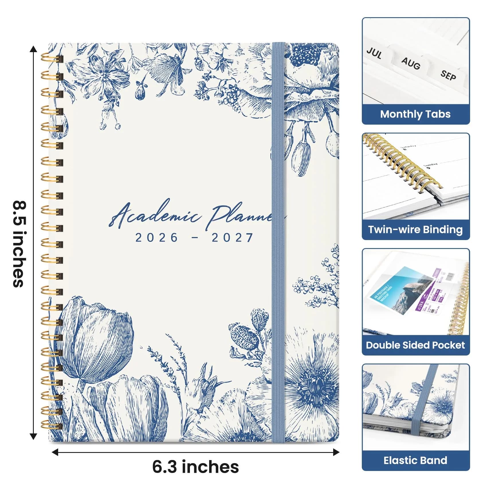 Taja Academic Planner 2026-2027, Monthly & Weekly Jul 2026-Jun 2027 Planner, 16cm (6.3") x 21.7cm (8.5") | Organized Planning for Students & Professionals thumbnail 4