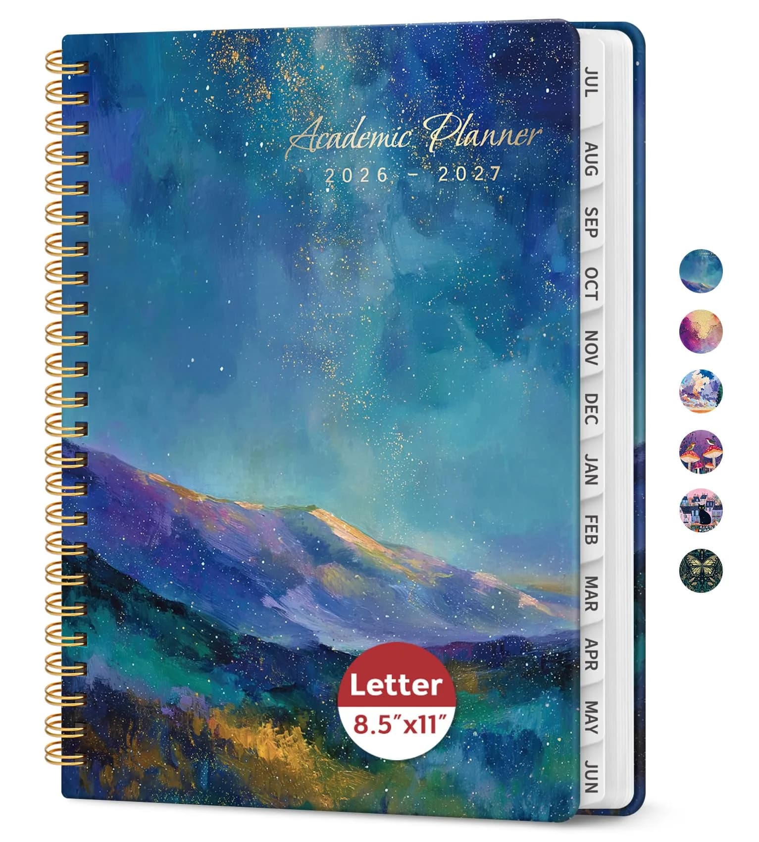 Taja Academic Planner 2026-2027, A-Starlit Peaks, Large 8.5"x11" Monthly & Weekly Calendar - main product image