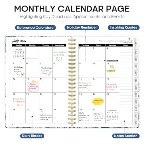 Taja Academic Planner 2026-2027, Monthly & Weekly Jul 2026-Jun 2027 Planner, 28.4cm (11") x 22.5cm (8.5") | Smooth Ink Flow Acid-Free Paper thumbnail 2