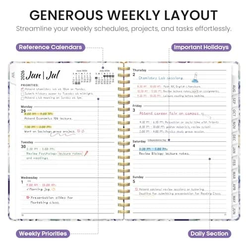 Taja 2026-2027 Academic Planner Monthly Weekly 8.5" x 11" | Organized Planning for Students & Professionals thumbnail 3
