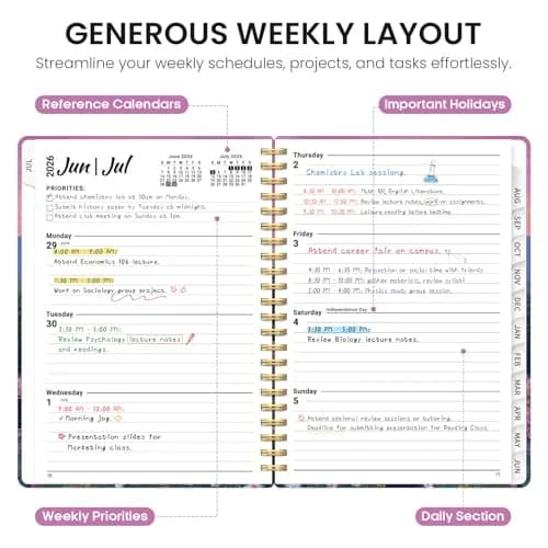 Taja 2026-2027 Academic Planner Monthly Weekly Spiral Hardcover 146 Pages | Organized Planning for Students and Professionals thumbnail 3