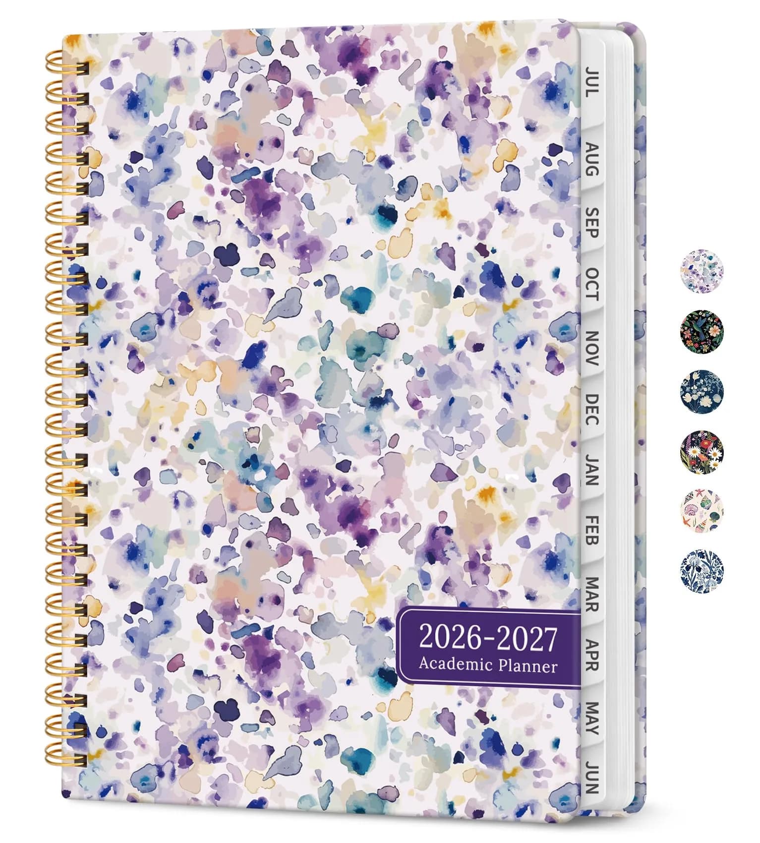 Taja 2026-2027 Academic Planner Monthly & Weekly Jul 2026-Jun 2027 Calendar Planner 21.8 cm (8.5 inches) | Smooth Ink Flow Acid-Free Paper — A-Purple Blocks / 6.3"x8.5"