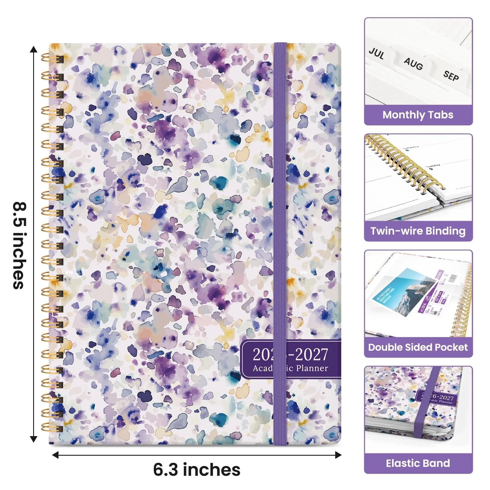 Taja Academic Planner 2026-2027, Monthly & Weekly, 6.3"x8.5" (A5) | Smooth Ink Flow, Acid-Free Paper thumbnail 4