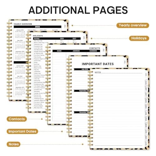 Taja Academic Planner 2026-2027, Monthly & Weekly Jul 2026-Jun 2027, 16.3cm x 21.7cm (6.3"x8.5") Hardcover Spiral Planner with Tabs | Organized for Students & Professionals thumbnail 5