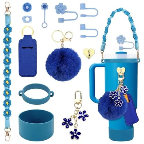 3tyto 13 Pcs Stanley Cup Accessories Set in Azure | Handle Strap & Silicone Boot for 30oz & 40oz Tumblers thumbnail 1