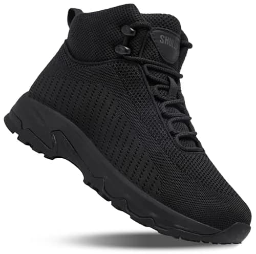 SHULOOK Black Non Slip Work Boots for Men — Size 7 Wide | Restaurant Kitchen Food Service Ankle High thumbnail 1