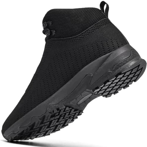 SHULOOK Black Non Slip Work Boots for Men — Size 7 Wide | Restaurant Kitchen Food Service Ankle High thumbnail 3
