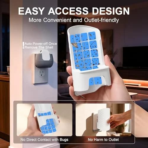 WowCatch Flying Insect Trap for Indoors | Blue UV Light, Silent & Mess-Free, 1 Device + 5 Refill thumbnail 7